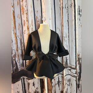 AKIRA Black Bow Detail Blouse
